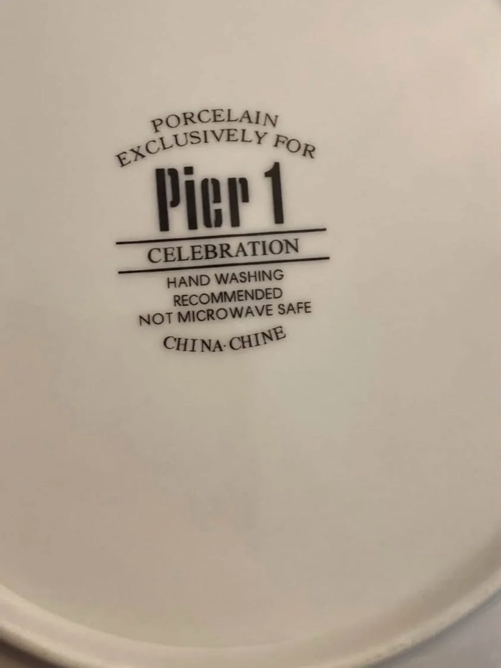 Pier 1 White  Plates with Multicolor Star Accents and Gold Trim